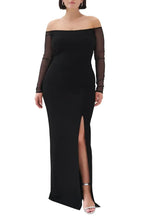 Sheath Off the Shoulder Long Sleeve Backless Floor-Length Prom Dress