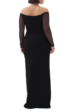 Sheath Off the Shoulder Long Sleeve Backless Floor-Length Prom Dress