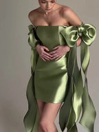 Sheath Strapless Sleeveless Short-Mini Prom Dress