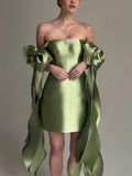 Sheath Strapless Sleeveless Short-Mini Prom Dress