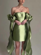Sheath Strapless Sleeveless Short-Mini Prom Dress