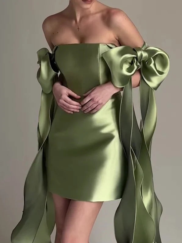 Sheath Strapless Sleeveless Short-Mini Prom Dress