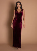 Sheath V Neck Sleeveless Backless Floor-Length Evening Dress