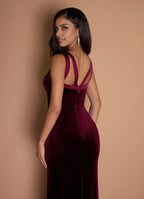 Sheath V Neck Sleeveless Backless Floor-Length Evening Dress