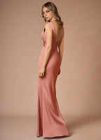 Sheath V Neck Sleeveless Zipper Up Floor-Length Evening Dress