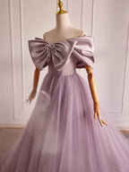 Modest A-Line/Princess Off The Shoulder Sleeveless Up Chapel Train Party Dresses