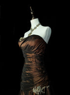 Mysterious Mermaid Strapless Sleeveless Lace-Up Back Floor-Length Gothic Evening Dress