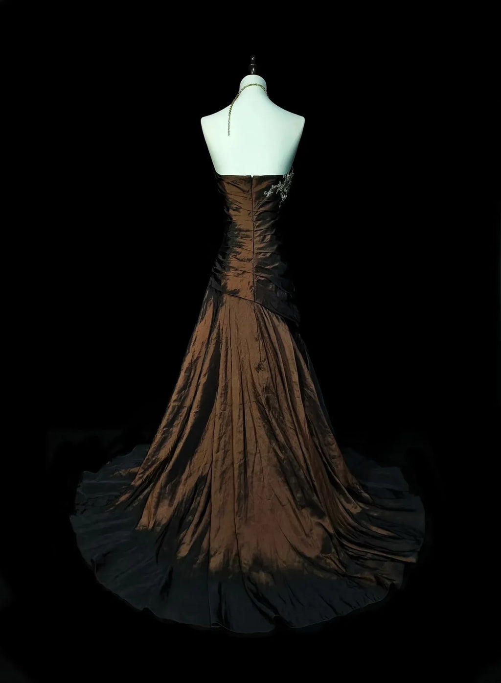Mysterious Mermaid Strapless Sleeveless Lace-Up Back Floor-Length Gothic Evening Dress