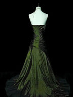 Mysterious Mermaid Strapless Sleeveless Lace-Up Back Floor-Length Gothic Evening Dress