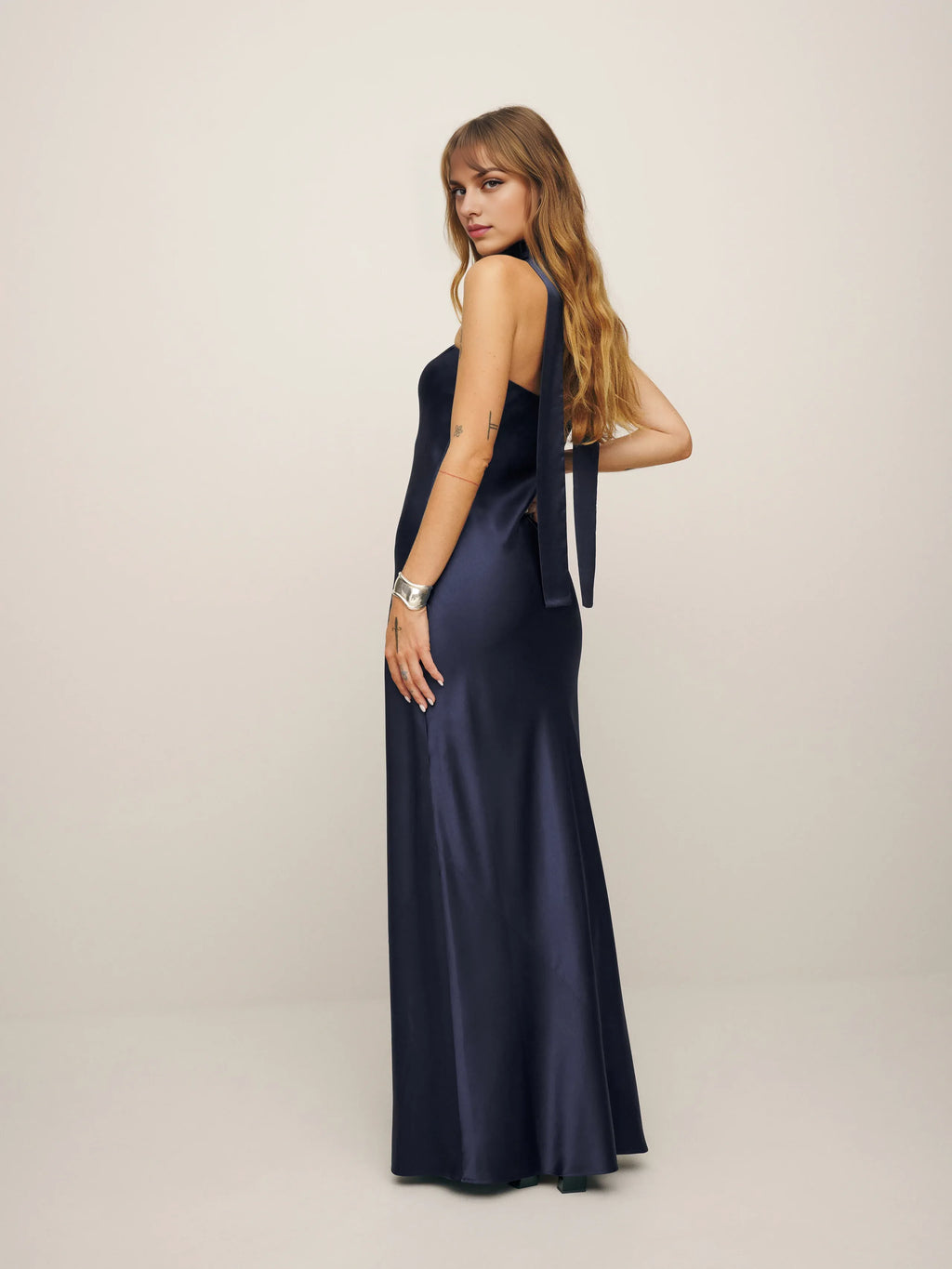 Dress Simple Strapless Sleeveless Mermaid Prom Dress Maxi Dress Backless A-Line Evening Dress With Scarf