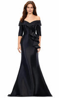Off Shoulder Half Sleeves Trumpet Mermaid Floor length Long Prom Dress Hot Sale For Ladies