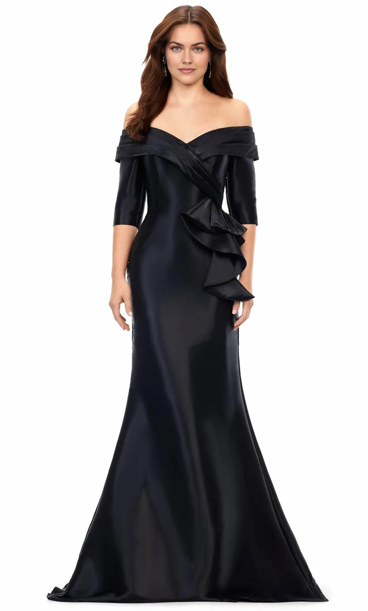 Off Shoulder Half Sleeves Trumpet Mermaid Floor length Long Prom Dress Hot Sale For Ladies
