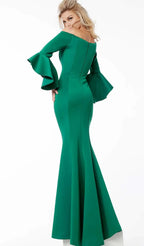 Off Shoulder Long Sleeves Mermaid Beautiful Floor length Long Prom Dress Hot Sale For Women