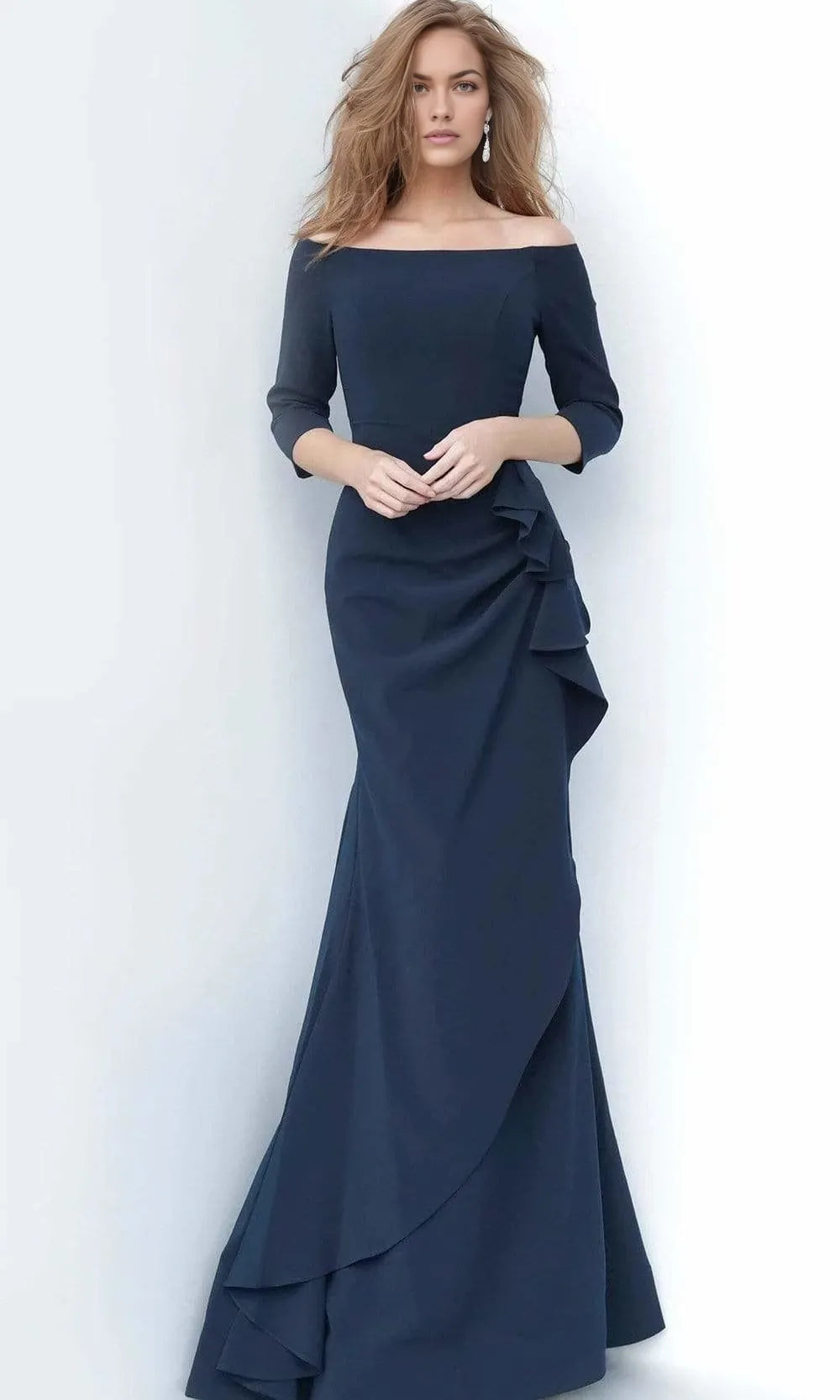 Off Shoulder Long Sleeves Mermaid Formal Floor length Long Prom Dress Hot Sale For Ladies