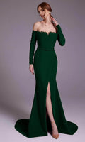 Off Shoulder Long Sleeves Mermaid Formal Floor length Prom Dress Hot Sale For Ladies