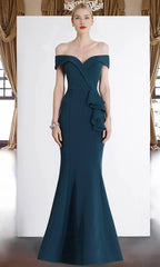 Off Shoulder Sleeveless Mermaid Elegant Off the Floor Length Prom Dress Hot Sale For Adults