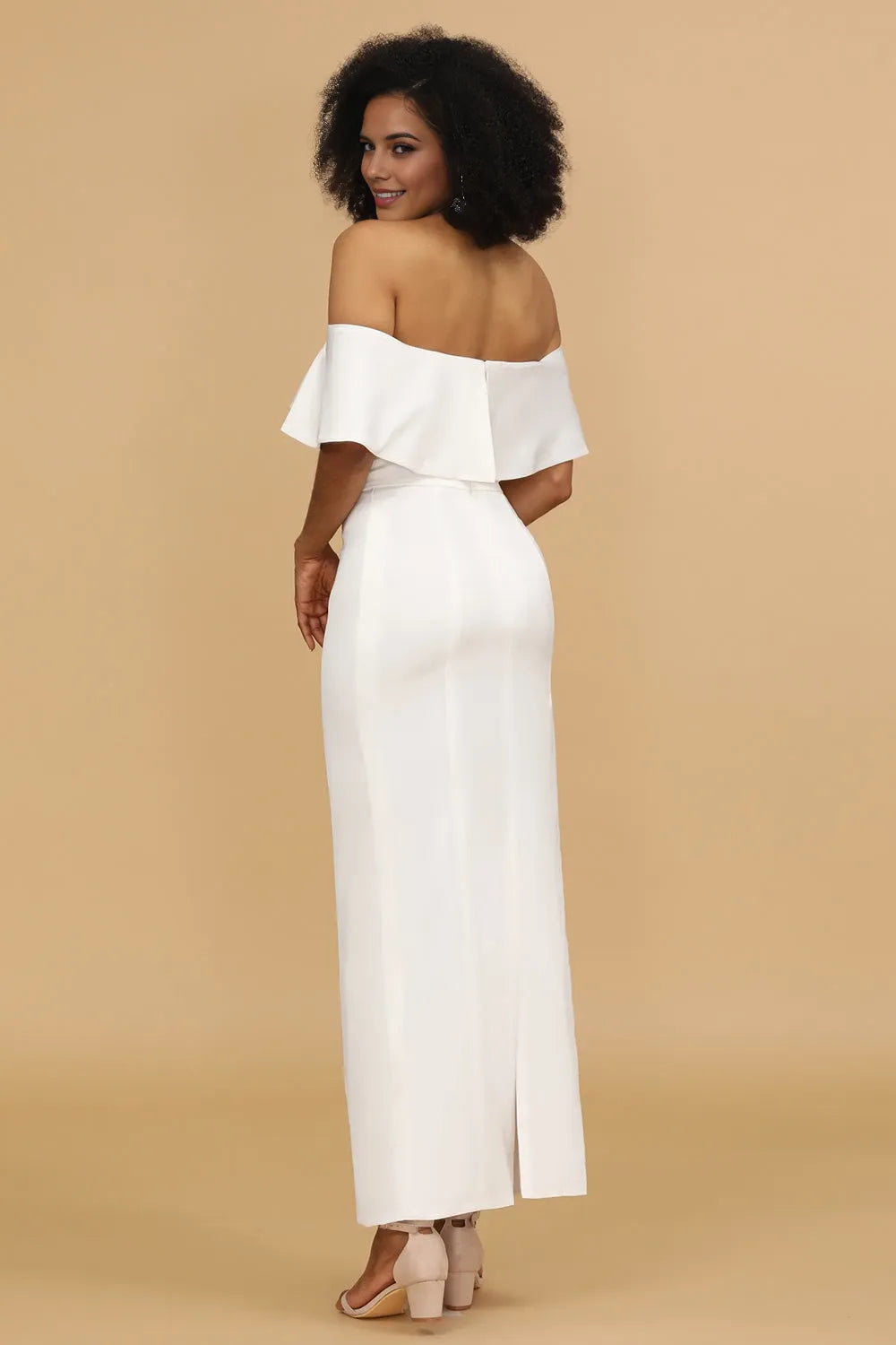 Off the Shoulder Sleeveless Sheath Classic Off the shoulder Ankle Length Prom Dress Hot Sale For Women