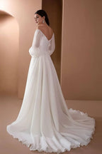 Off the shoulder Long Sleeves A-Line Gorgeous Floor Length Prom Dress For Sale For Ladies
