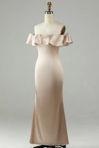 Off the shoulder Sleeveless Mermaid Romantic Ankle length Party Dress Hot Sale For ladies