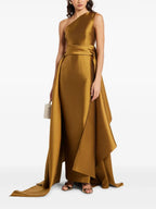 Opulent A-Line One Shoulder Sleeveless Open Back Floor Length Prom Dress