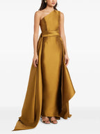 Opulent A-Line One Shoulder Sleeveless Open Back Floor Length Prom Dress