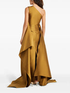 Opulent A-Line One Shoulder Sleeveless Open Back Floor Length Prom Dress