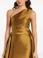 Opulent A-Line One Shoulder Sleeveless Open Back Floor Length Prom Dress