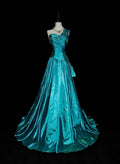 Opulent A-Line One Shoulder Sleeveless Zip Back Floor-Length Evening Gown