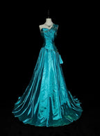 Opulent A-Line One Shoulder Sleeveless Zip Back Floor-Length Evening Gown