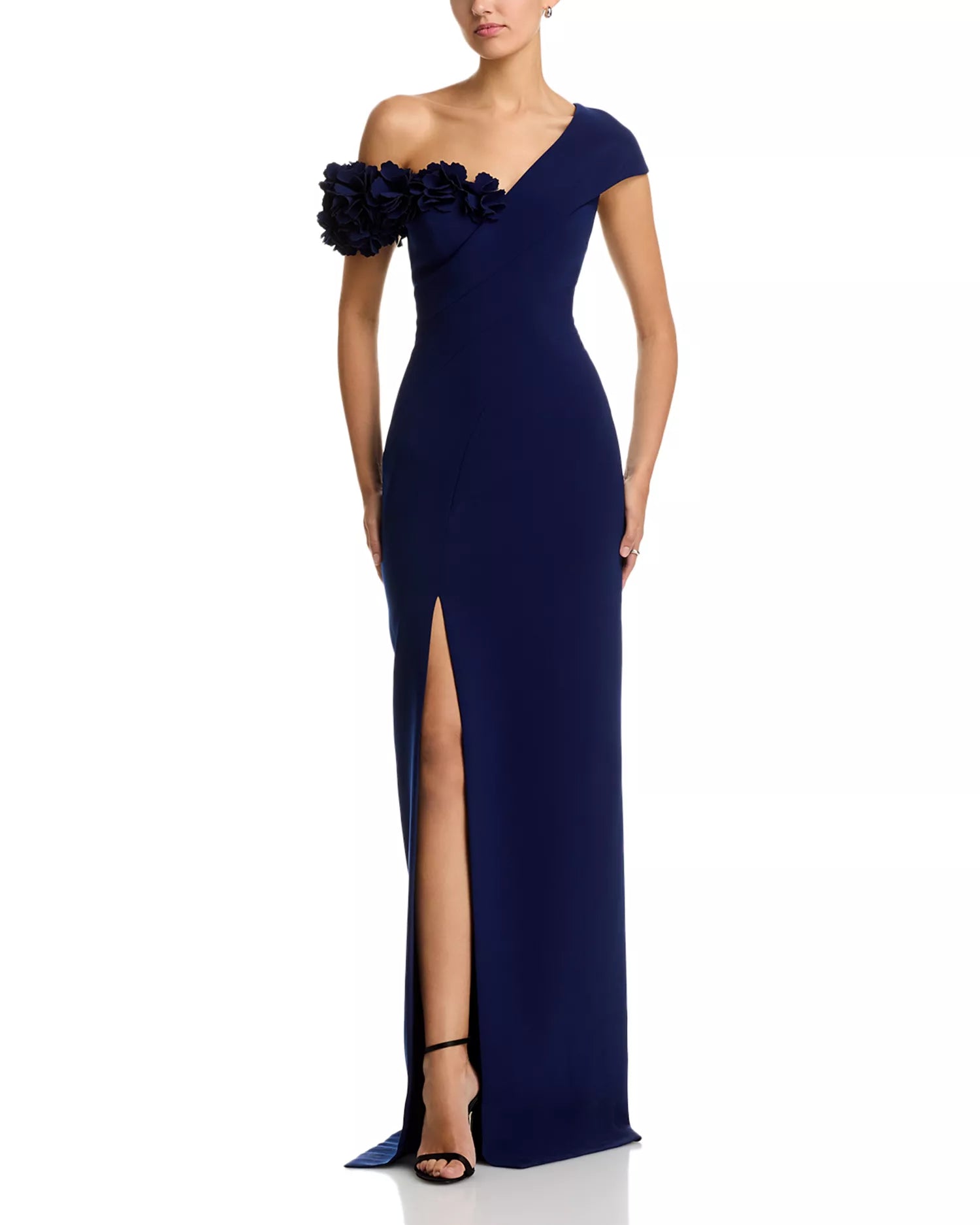 Opulent Sheath One Shoulder Ruffled Sleeve Zipper Back Floor Length For Ladies Prom Dress