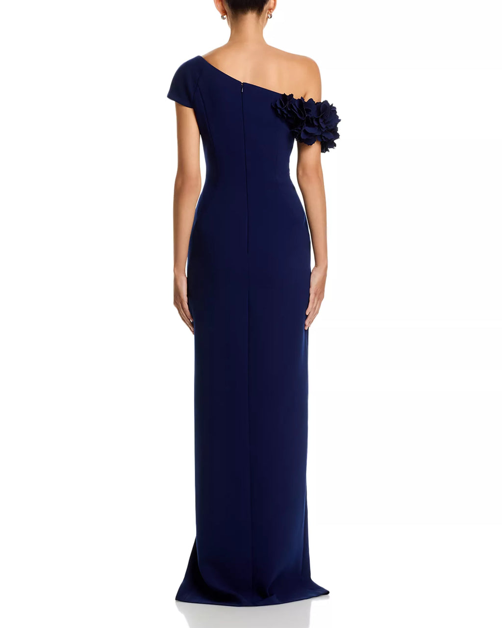 Opulent Sheath One Shoulder Ruffled Sleeve Zipper Back Floor Length For Ladies Prom Dress