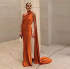 Orange Maxi Wedding Guest Dress Long Halter Evening Gown Cocktail Dresses Custom Sexy Party Dresses