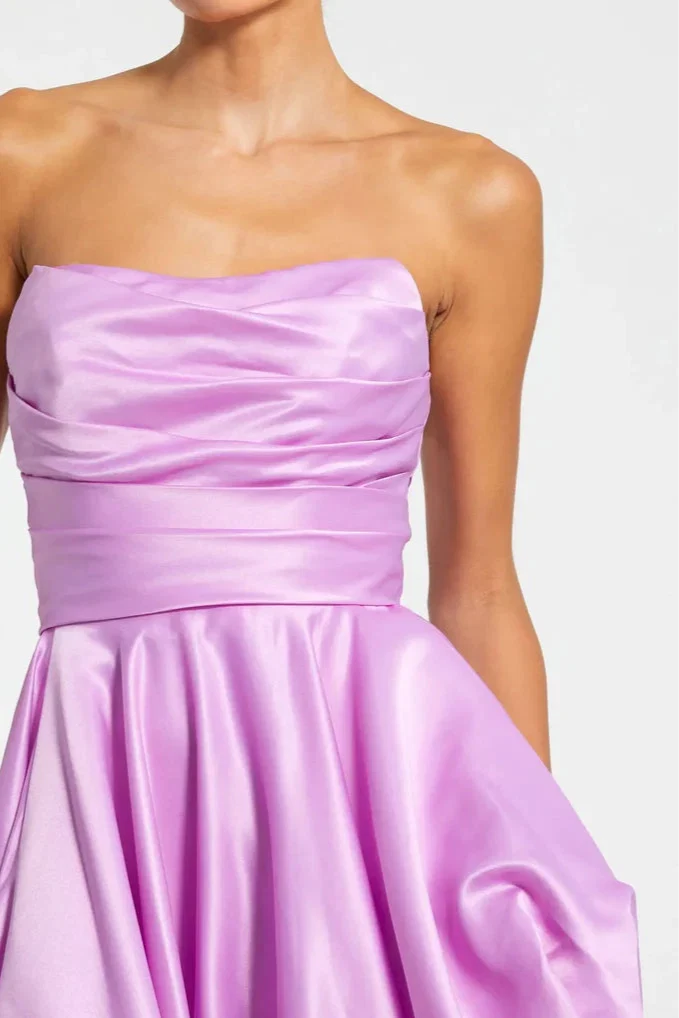 A-Line/Princess Strapless Sleeveless Zipper Up Sweep/Brush Train Prom Dress