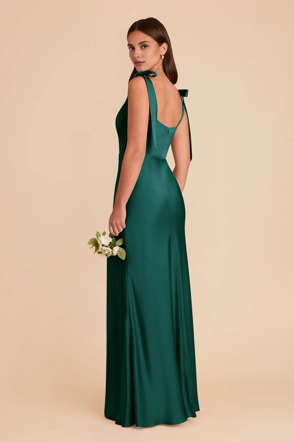 Perfectly Sheath/Column Square Neck Sleeveless Satin Maxi Bridesmaid Dress