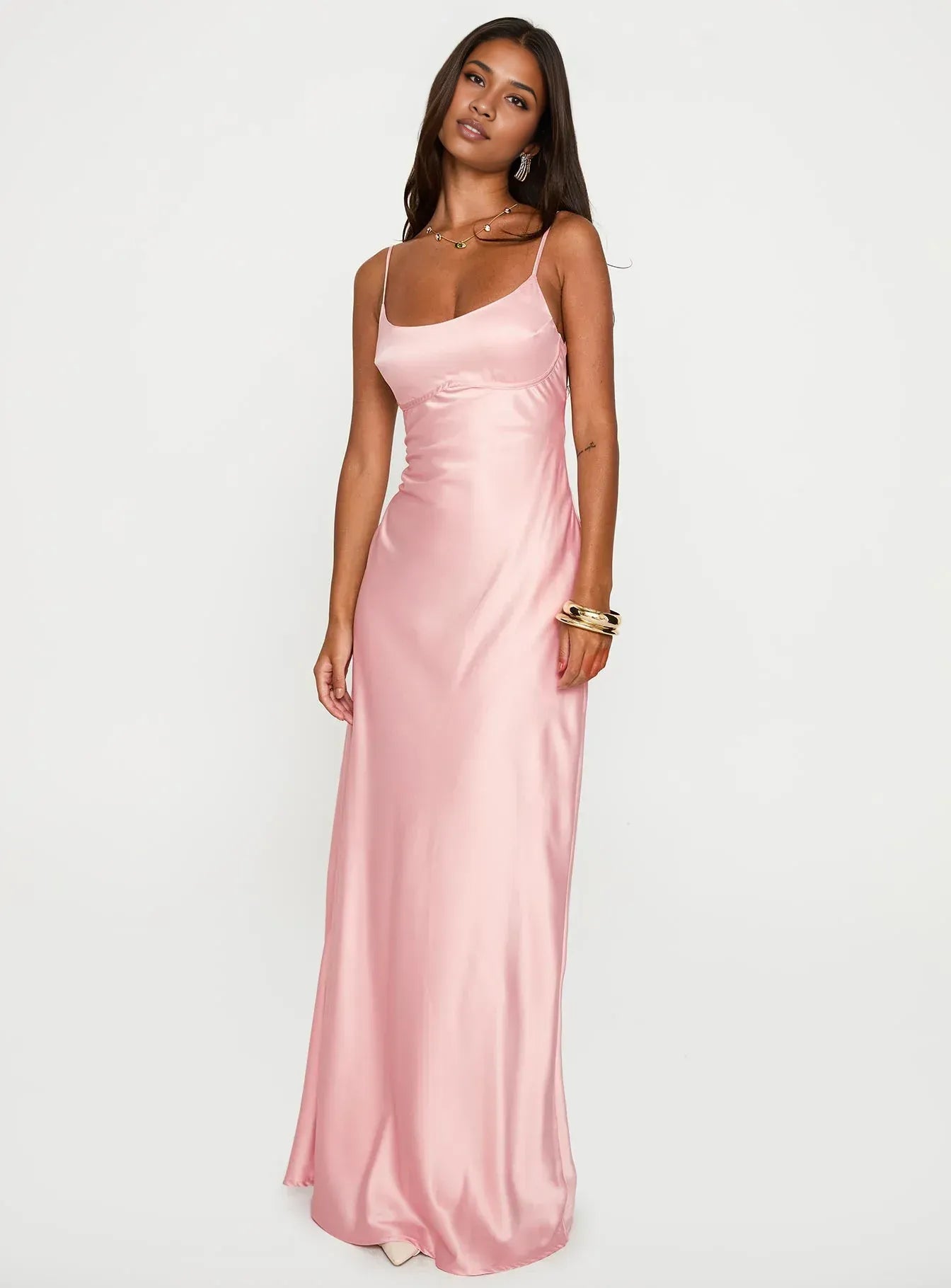 Spaghetti Strap Backless Maxi Dress Elegant Prom Dresses