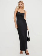 Pink Spaghetti Strap Criss - Cross Back Maxi Prom Dress