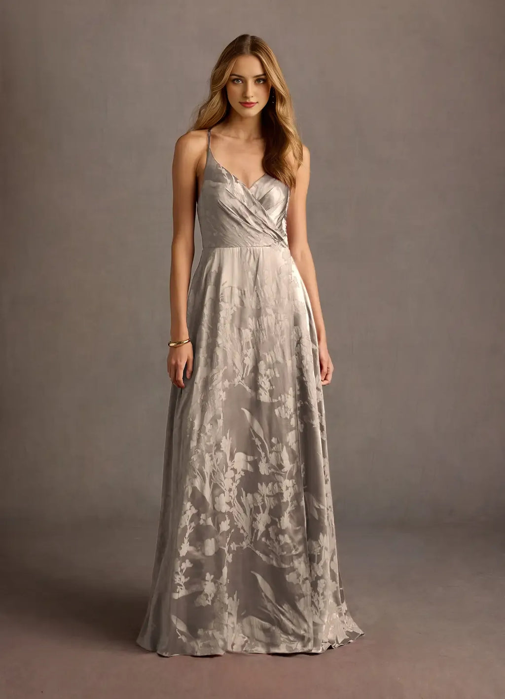 Dress Spaghetti Straps Sleeveless Romantic Flower Printed Evening Dress Floor Length Backless Prom Dress