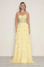 Playful A-Line Sweetheart Spaghetti Strap Lace Up Back Floor Length Prom Dress