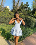 Ball Gown Deep V Neck Sleeveless Mini Party Dress