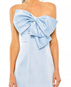 Playful Mermaid Strapless Sleeveless Oversized Bow Asymmetrical Hem For Ladies Prom Dress