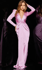 Plunging V Neck Long Sleeves Sheath Gorgeous Floor length Long Prom Dress For Sale For Women