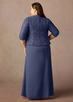 Dress Stormy Sheath Square Neck Sequins Plus Size Mother Of The Bride Dress Floor-Length Three-Quarter Sleeve Scoop Back Mother of the Bride Dress