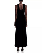 Plush Trumpet Halter Neck Sleeveless Square Back Floor Length For Women Prom Dress
