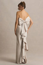Polished Mermaid Strapless Sleeveless Bow Back Floor Length Evening Dress