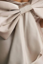 Polished Mermaid Strapless Sleeveless Bow Back Floor Length Evening Dress