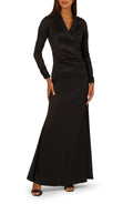 Polished Sheath Shawl Collar Long Sleeve Zipper Back Floor Length Evening Dress