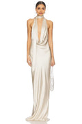 Pretty Sheath Halter Neck Sleeveless Open Back Floor Length Evening Dress