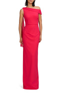 Pretty Sheath One Shoulder Sleeveless Draped Back Floor Length Evening Dress