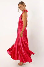 Pretty A-Line Halter Neck Sleeveless Floor-Length Prom Dress