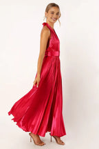 Pretty A-Line Halter Neck Sleeveless Floor-Length Prom Dress